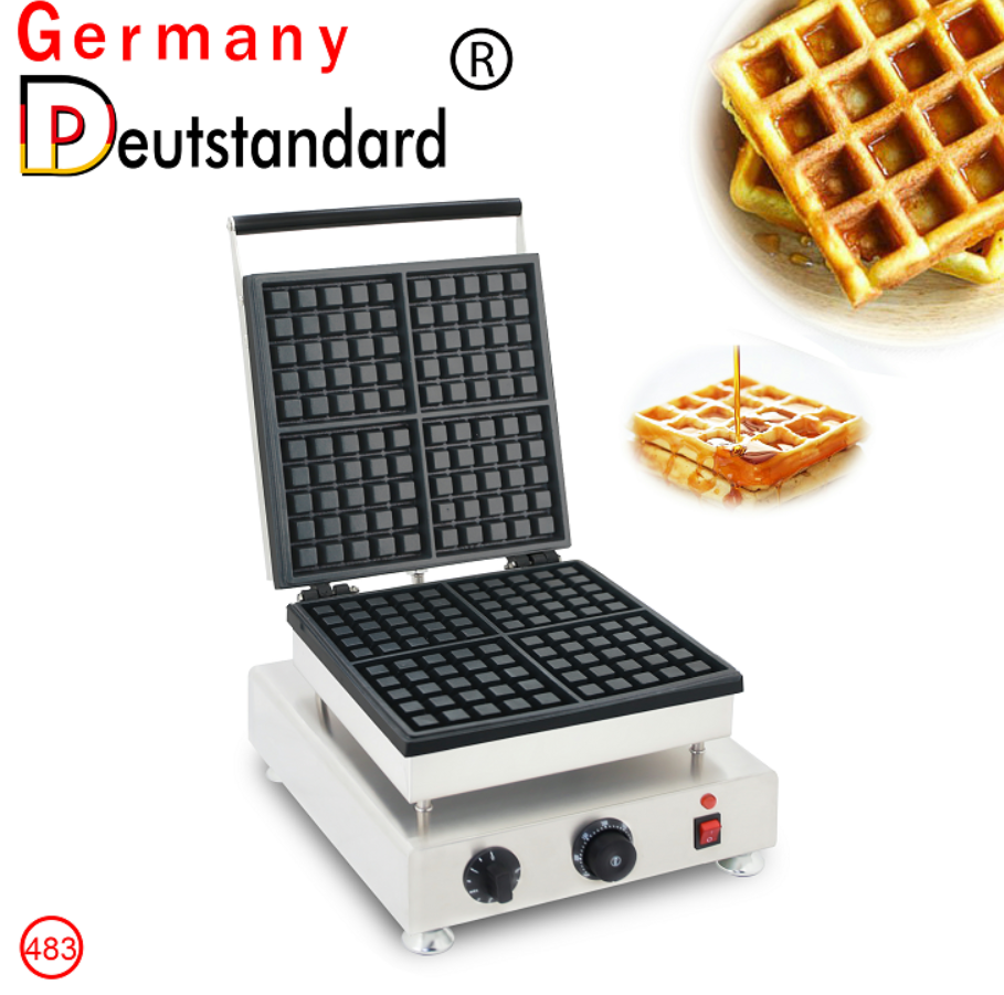 bentuk persegi komersial pembuat wafel mesin wafel Belgia