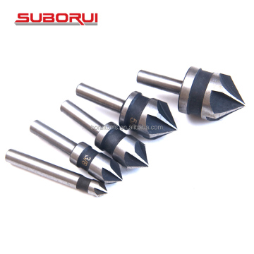SUBORUI 90 Degree High Carbon Steel Chamfer Drill Bit Set for Aluminum, Wood, and Metal