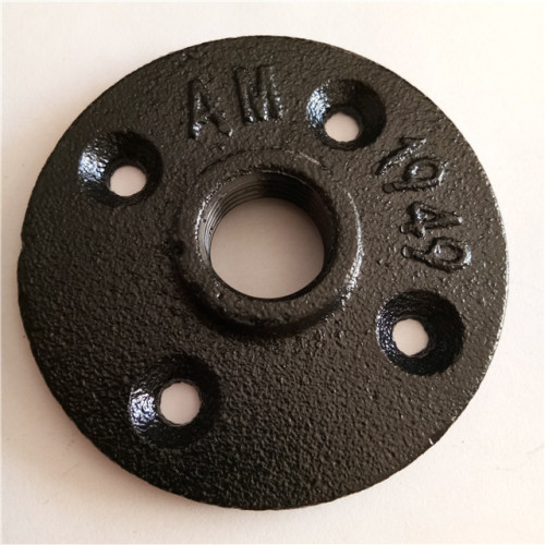 1/2" black cast iron pipe fitting floor flange