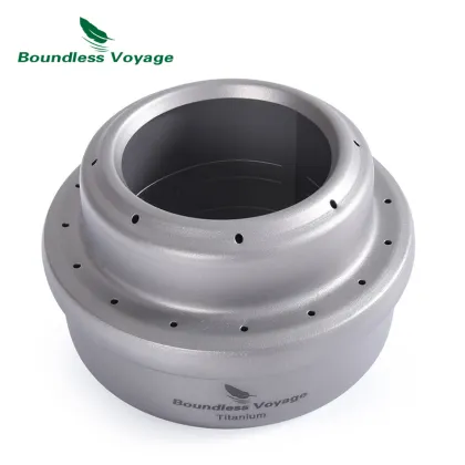 Boundless Voyage Mini Portable Backpacking Stove - Titanium Hiking Alcohol Stove