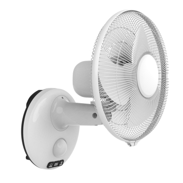 12 Inch Solar Rechargeable Portable Fan with Bulb - Three Speed DC/AC