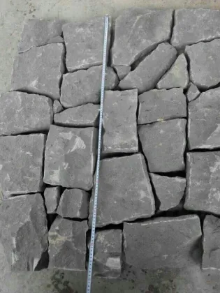 crazy paving black sichuan sandstone