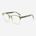 Round Acetate And Metal Combined Unisex Optical Frames 23A3075