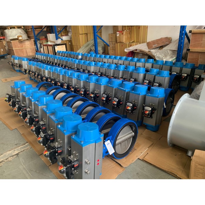 Van bướm wafer khí nén