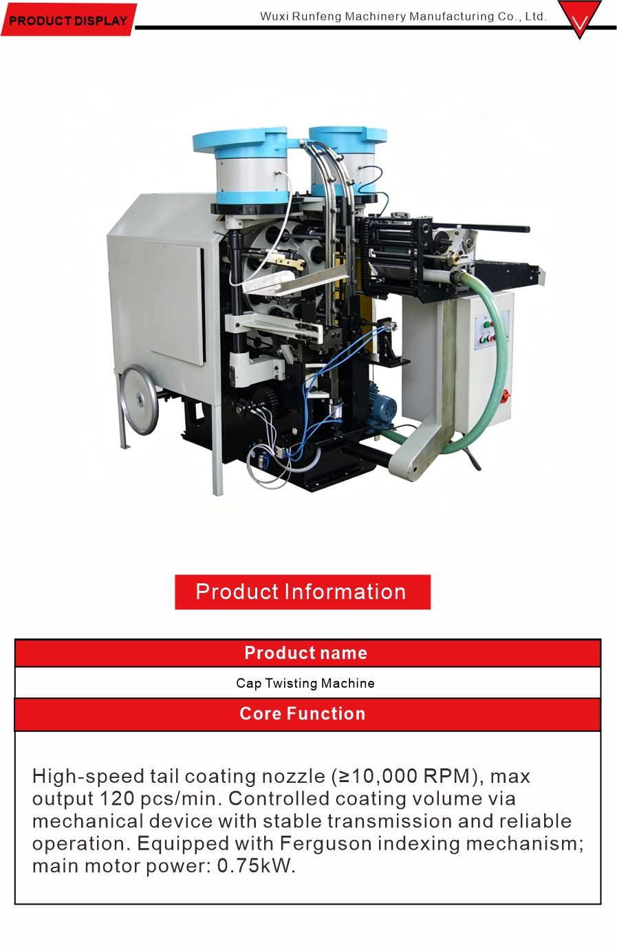 Ferguson Indexing Capping Machine