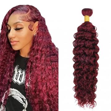 Burgundy Human Hair Bundles 99J Water Wave Hair