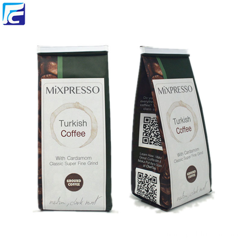 Customized bean foil 12oz coffee pouch with valve Customized bean foil 12oz coffee pouch with valve