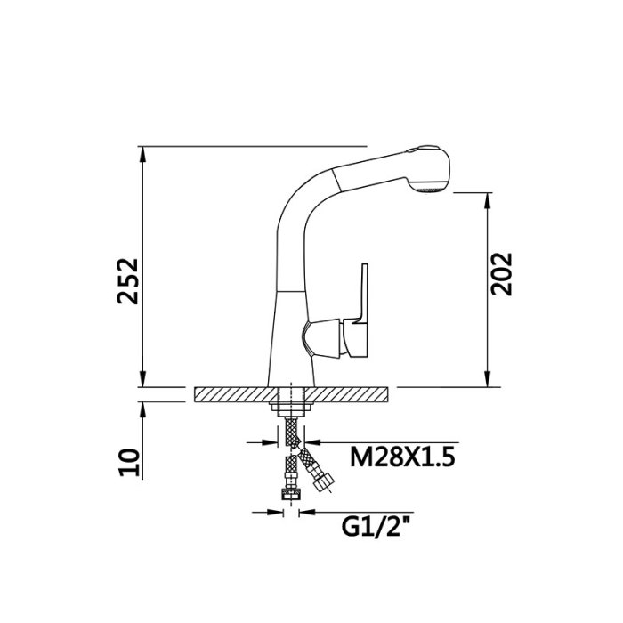 Contemporary 40mm single lever faucet