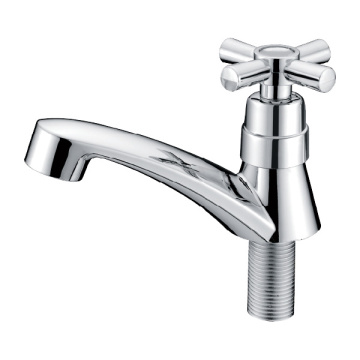 Contemporary Single Handle Lavatory Water Tap White Gold Basin Faucet