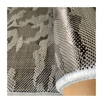 Blue Camouflage Carbon Aramid Hybrid Fabric