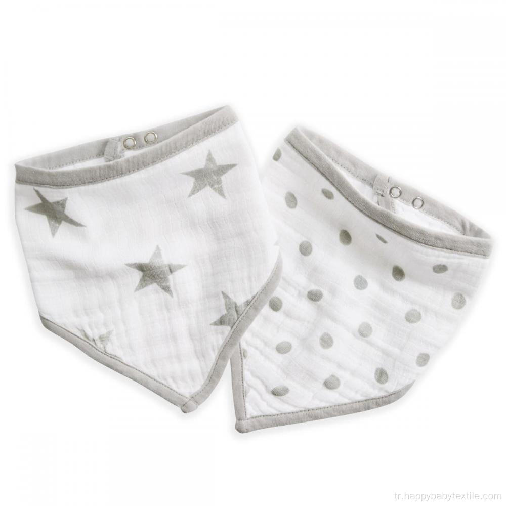 Pamuklu muslin bandana önlük 2 paket