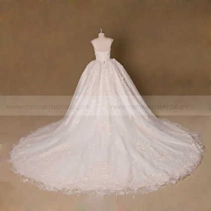 Luxurious Lace Ball Gown Wedding Dress Bridal