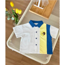 Baby Koreanstyle Multicolor Block Casual Short Sleeved Shirt