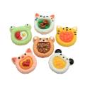 Kawaii Animal Head Food Mixed Resin Cabochon Flatback Tiger Frog Craft per bambini Tornante che fa decorazioni per album