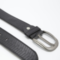 Lelaki Knurling Hitam Pin Buckle pinggang Kulit Belt