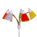 White floral five-head floor lamp