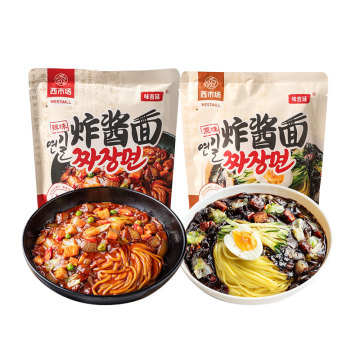 Zhajiangmian instant noodles served with bean sauce