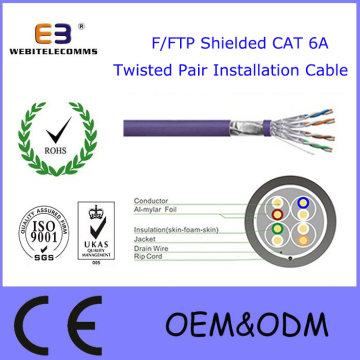 F/FTP Shielded Cat 6A Twisted Pair Installation Cable, CAT6A Data Cable /LAN Cable /Network Cable