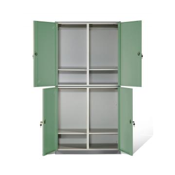 Armario de armarios de oficina de almacenamiento de acero de 4 puertas