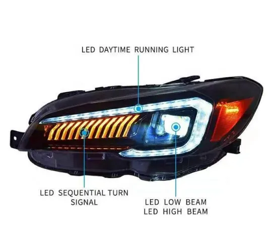 2015-2019 Subaru WRX Full LED Headlights with Projector and Dynamic Indicators - YZ V1