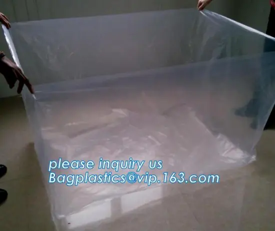 Big industry use square bottom clear plastic pallet bag, LDPE bag square bottom bag on roll pallet cover bag