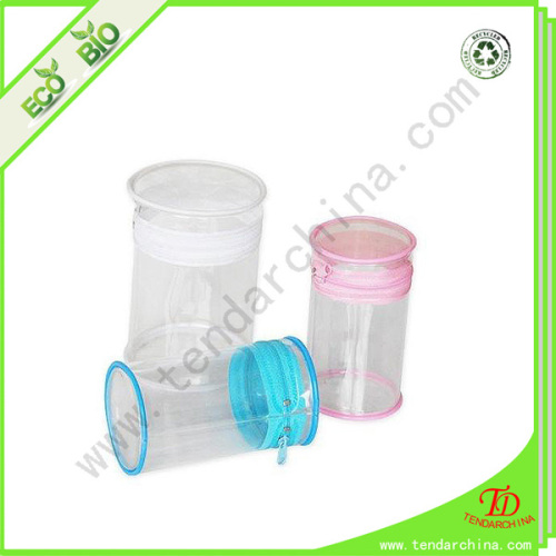 For Cosmetic Gift Packing Supplied By China Factory PVC Washing Cosmetic Round Bag