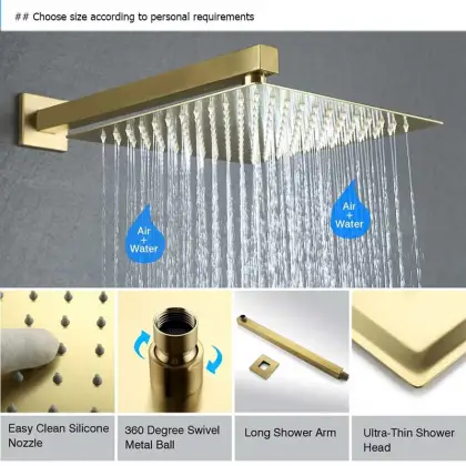 Brushed Gold High Flow Tub Spout for Bathroom Sink and Tub Filler Fixtures