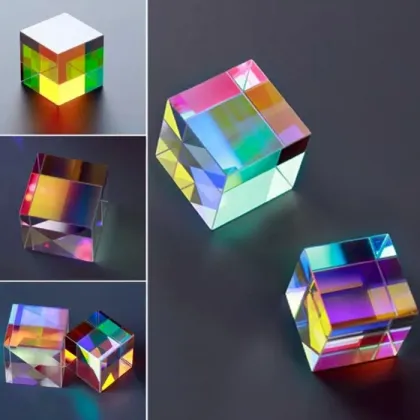 Optical Glass Cube X- Cube Colored Glass Prism
