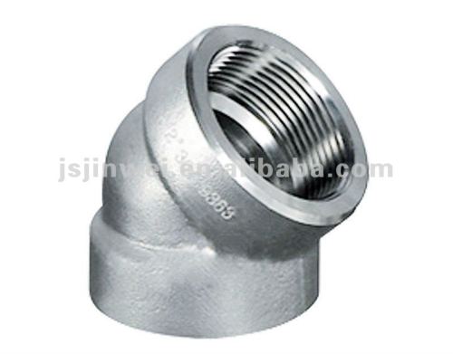 SS 45 DEG THREADED ELBOW