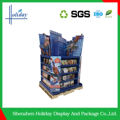 Supermarket custom cardboard paper pallet displays shelf , cardboard pop up displays rack manufacturer