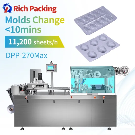 DPP Automatic Flat Plate Alu PVC Forming Sealing Packaging Blister Packing Machine for Tablets and Capsules