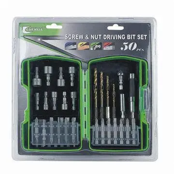 50 pieces drill and bits set, includes extension bar