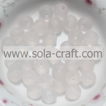 Stunning White Color Clear New Design 8MM Frosted Acrylic Fancy Beads As Craft Parts