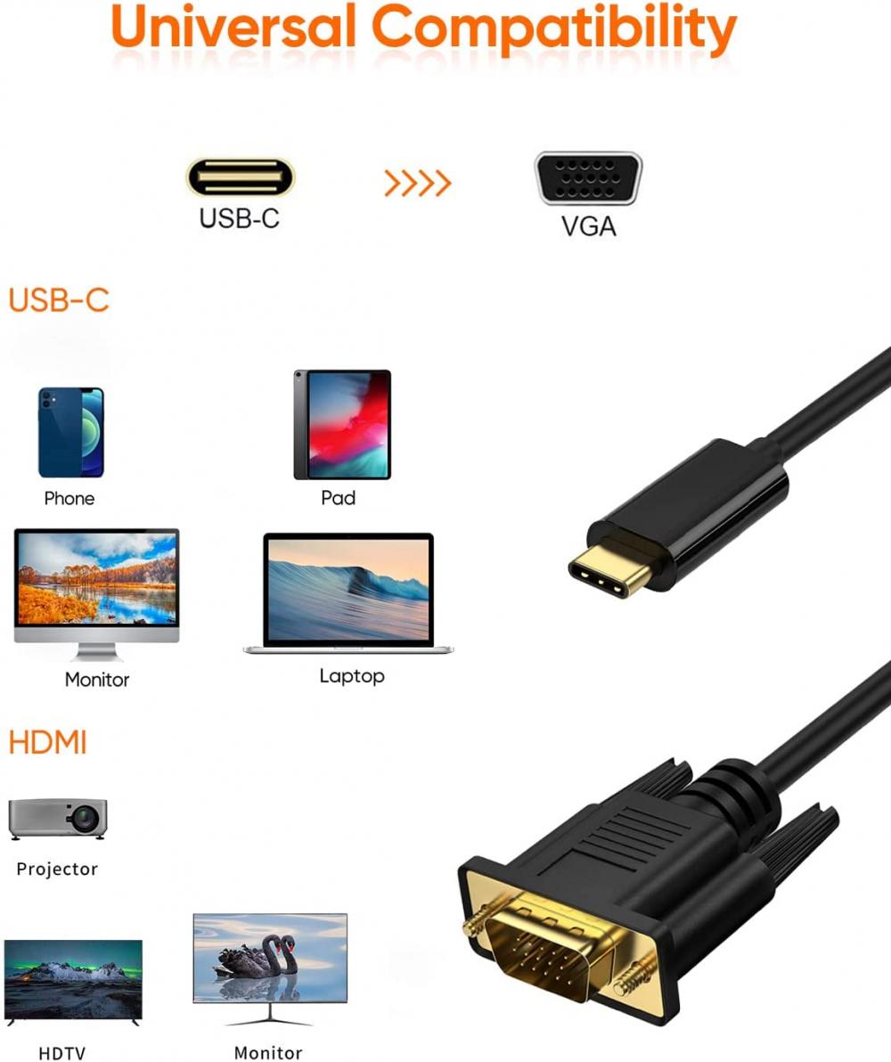 usb c to vga cable assembly