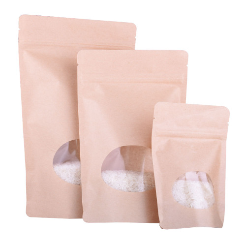 Biodegradable Zipper Stand Up Coffee Packaging Paper Bag