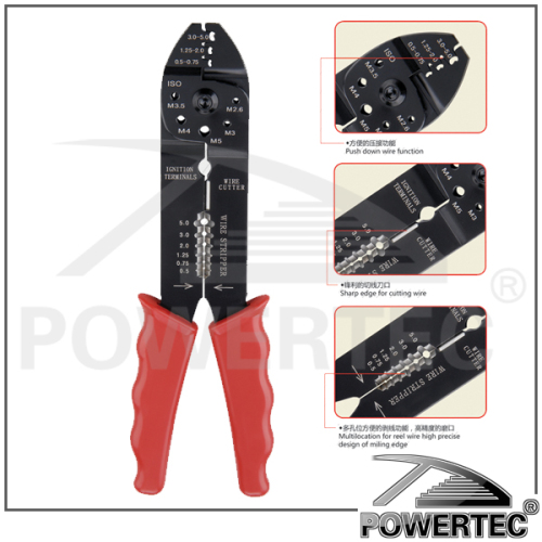 POWERTEC 9\" crimping plier wire cable cutter