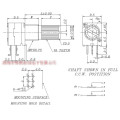 10pcs B5K B10K B20K B50K B100K Audio Amplifier Sealed Potentiometer 15mm Shaft 5pins with switch RV097NS