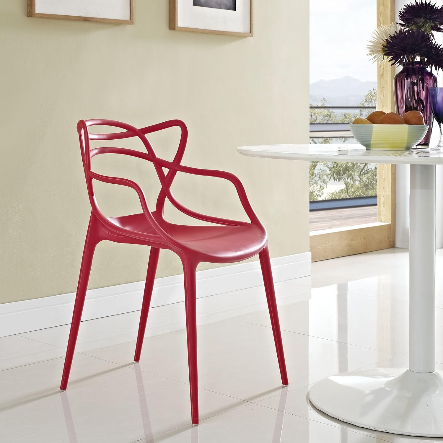 Modern Plastic Arm Chair for Outdoor Use