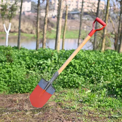 Agricultural Steel shovel Multi-functional excavating soil flat tip spade outdoor garden tool household wooden handle shovel