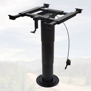 Adjustable High and Rotatable Black RV Campervan Table Leg - Factory Direct Sell
