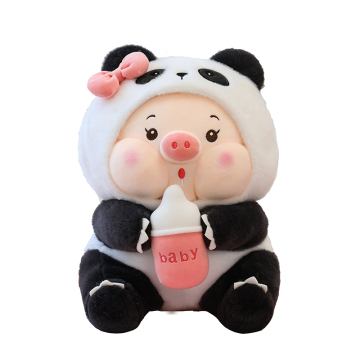 Creative Transformation Panda Milk Bottle Plush Toy Pillow Doll Wholesale