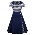 Women's Vintage Pin Up Stripes Sailor Dress