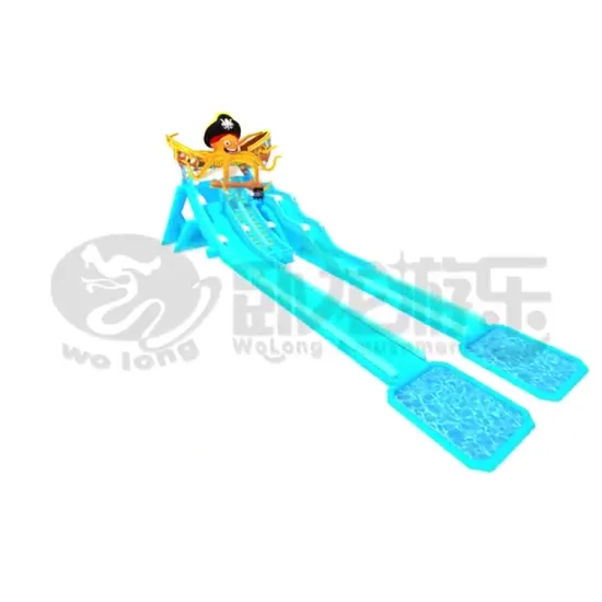 high fun pvc inflatable blue wave water slide