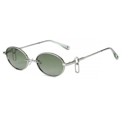 Y2K Oval Metal Frame Photochromic Polarized Sunglasses