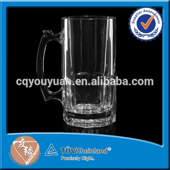 Wholesale Big Clear Glass Suction Cup 950ml Beer Mug