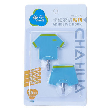 Plastic Adhesive Wall Hooks, Clothes Shape, 5.74*6.55*2.04cm （Clothes） 5.26*5.1*2.08cm （Pants)
