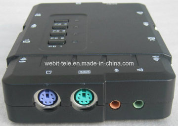 4 Port Kvm Switch with Audio Plastic Housing