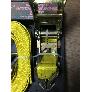 Packaged Ratchet Tie Down Yellow Lashing Belt with 4540KGS