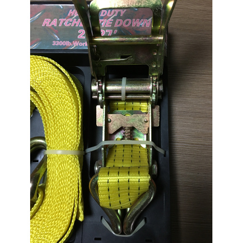 Packaged Ratchet Tie Down Yellow Lashing Belt with 4540KGS