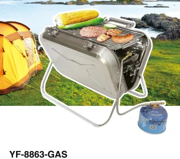 commercial korean Briefcase Barbecue Table Grill Folding Stainless Steel Outdoor Portable gas barbecue grill outdoor